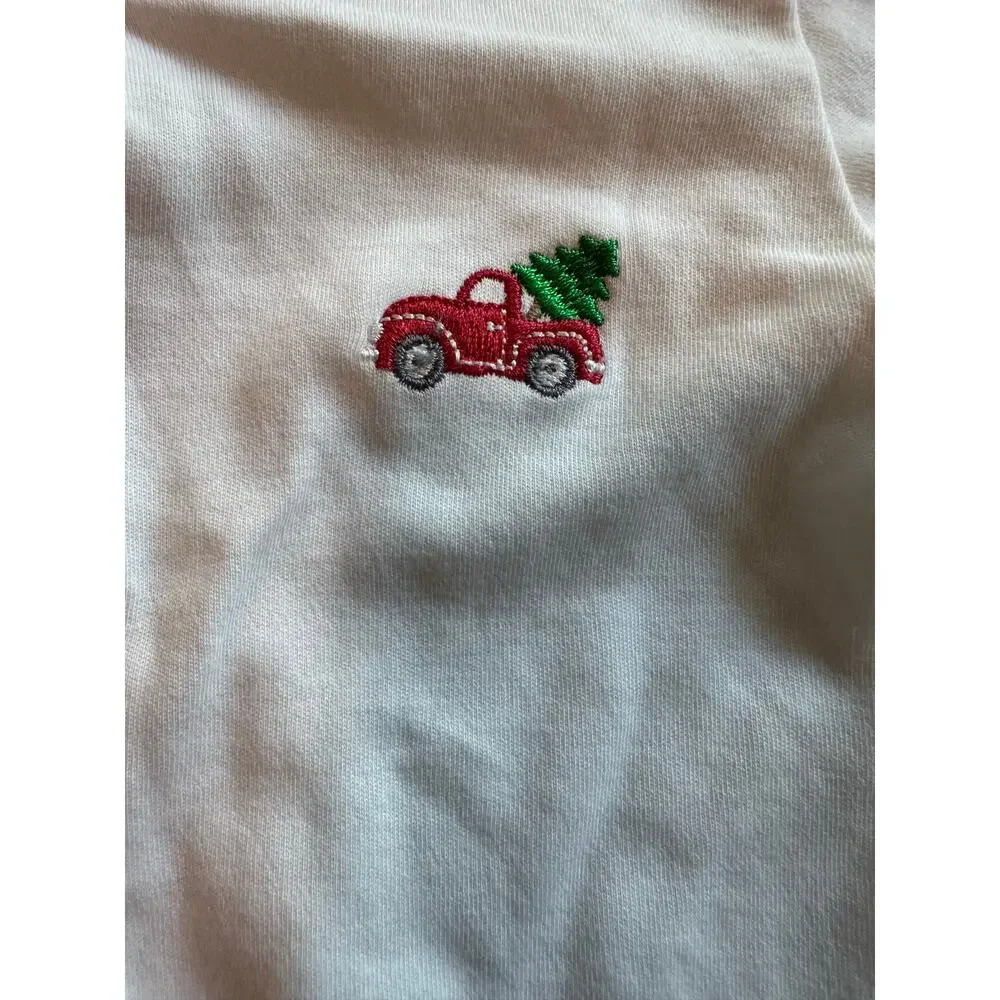 Kissy kissy embroidered Christmas footie pajamas newborn